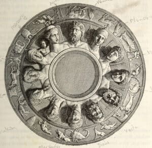 Table of the 12 gods. La mythologie dans l'art ancien et moderne, 1878.