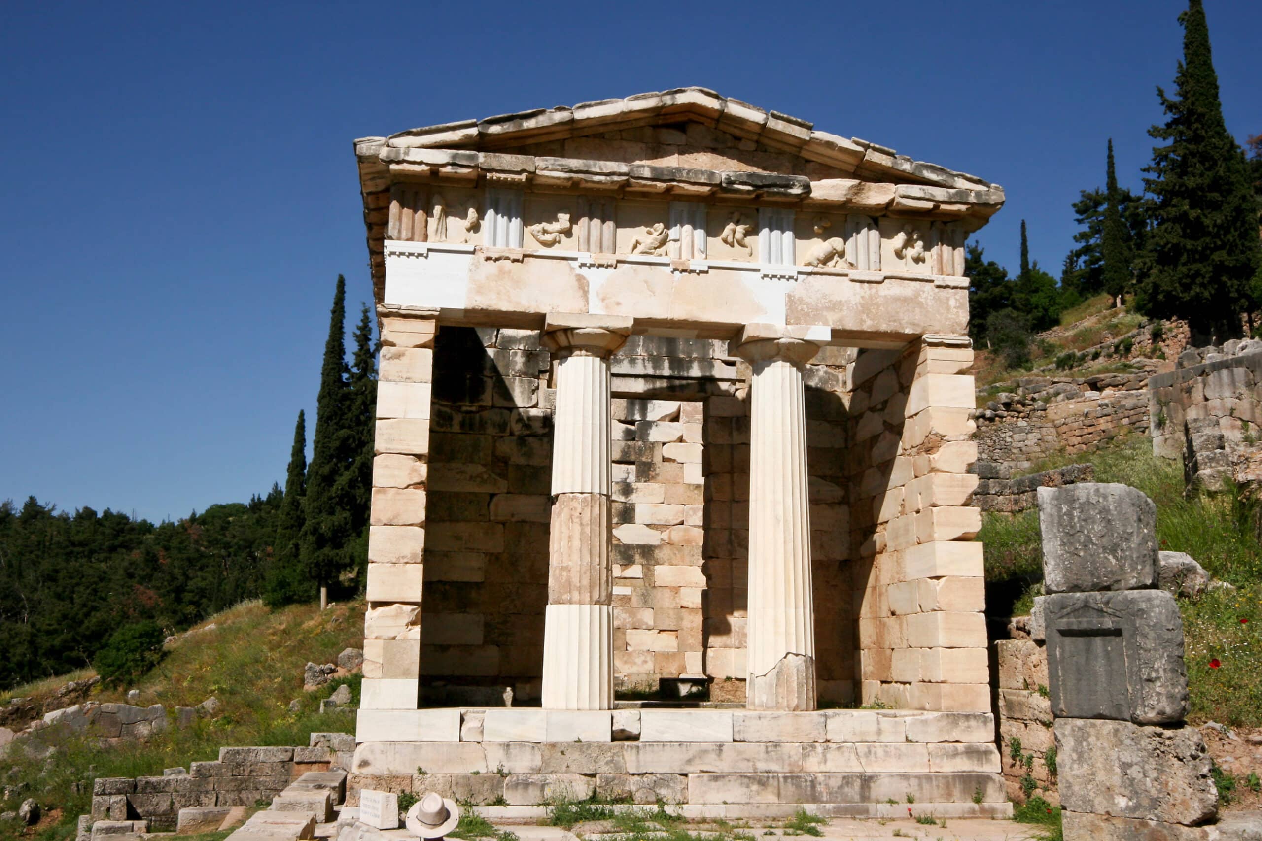 Athenian Treasury in Delphi, Greece