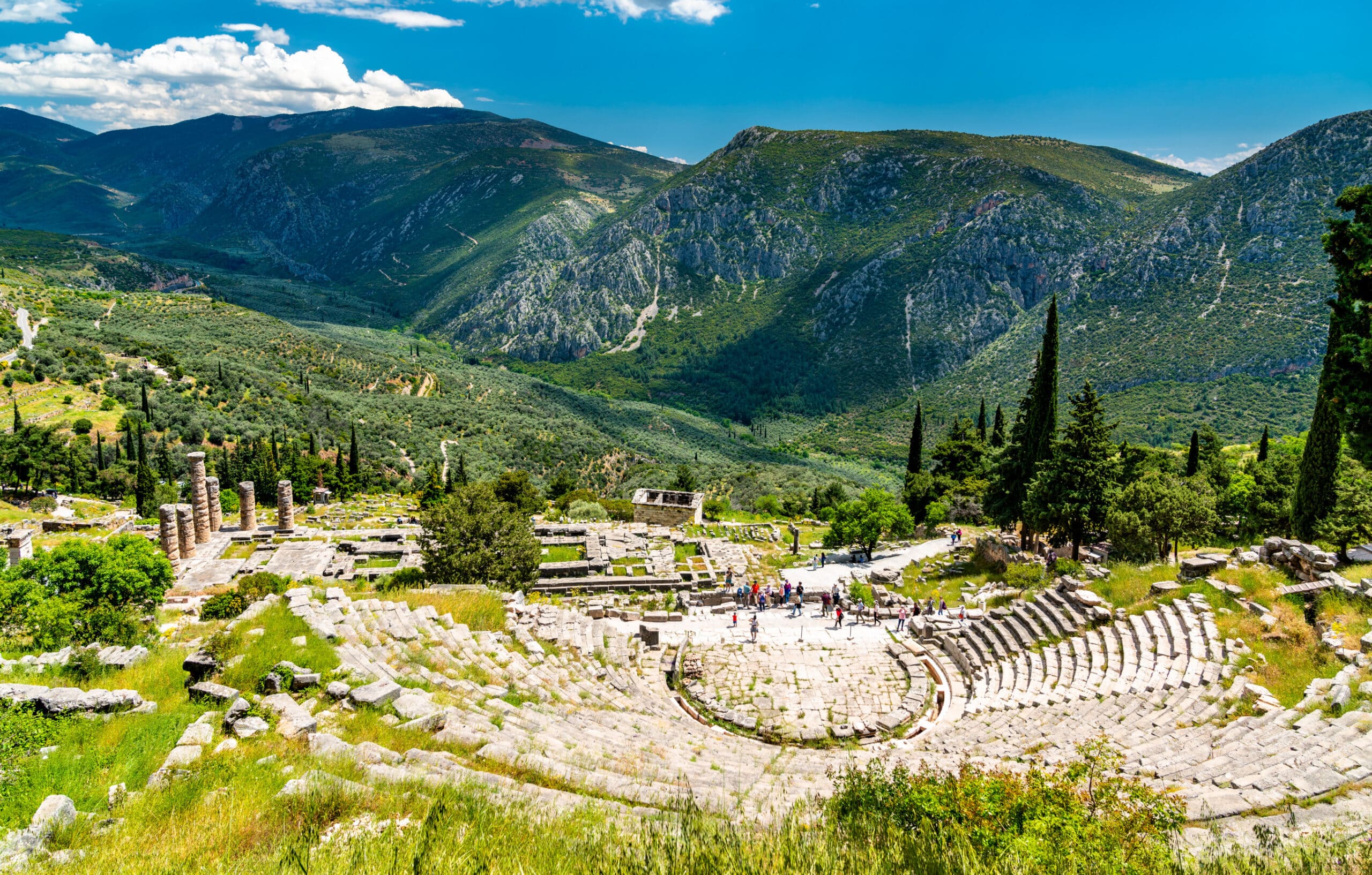 The ancient theatre at Delphi in Greece