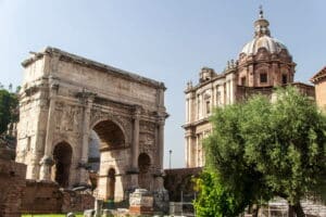 Arch of Septimius Severus and Santa Maria Antiqua Church.