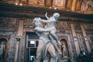 Rape of Proserpine by Bernini 1621 in Borghese Gallery