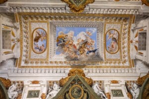 Panoramic view of interior and arts of Palazzo Pitti