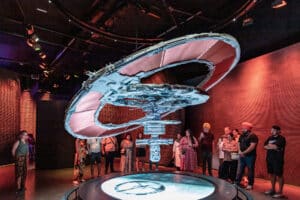 Scaled-down model of the space station on exposition in the Museum of The Future in Dubai city