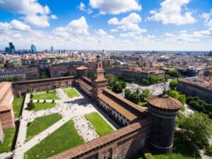 Aerial photoof Sforza Castle