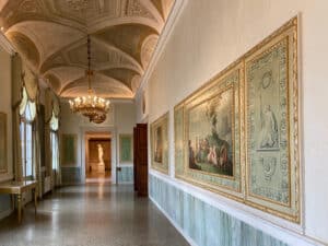 Decorated hallway in Correr Museum in Venice city
