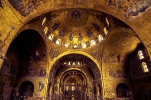 Interior of St Mark`s Basilica.