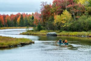 Kayakers paddling on northeast creek acadia national park