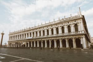 Panoramic view of façade of Museo Correr and Piazza San Marco