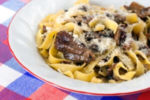 Pasta Tagliatelle with Porcini Mushrooms.