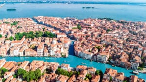 Amazing view of Venice from our helicopter