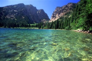 A beautiful day at Phelps Lake in Grand Teton National Park - Wyoming.