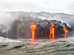 Close up of Kilauea Volcano, Hawaii Volcanoes National Park