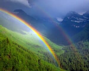 Double rainbow in Glacier National Park.