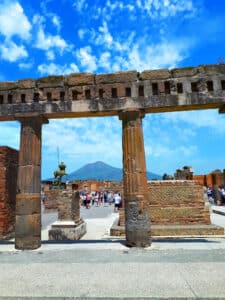 Forum of Pompeii with Temple of Jupiter and Vesuvius