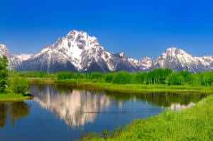 Oxbow Bend at at Grand Teton reflection