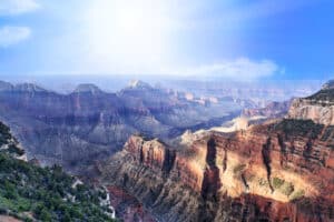 The Grand Canyon in Arizona USA. Looking from the north rim.